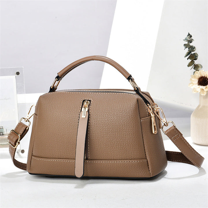 Bolso de mano clásico carmín - Venta de bolso de hombro tipo bandolera de piel sintética, con logo personalizado, nuevo estilo, pequeño cuadrado, cremallera, gran capacidad, para mujer, casual