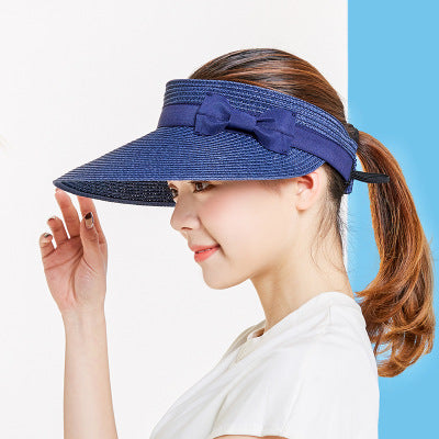 Protection Empty Top Fashion Straw Woven Foldable Sun Hat