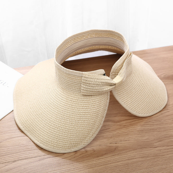 Sombrero de paja portátil plegable de verano con protección solar