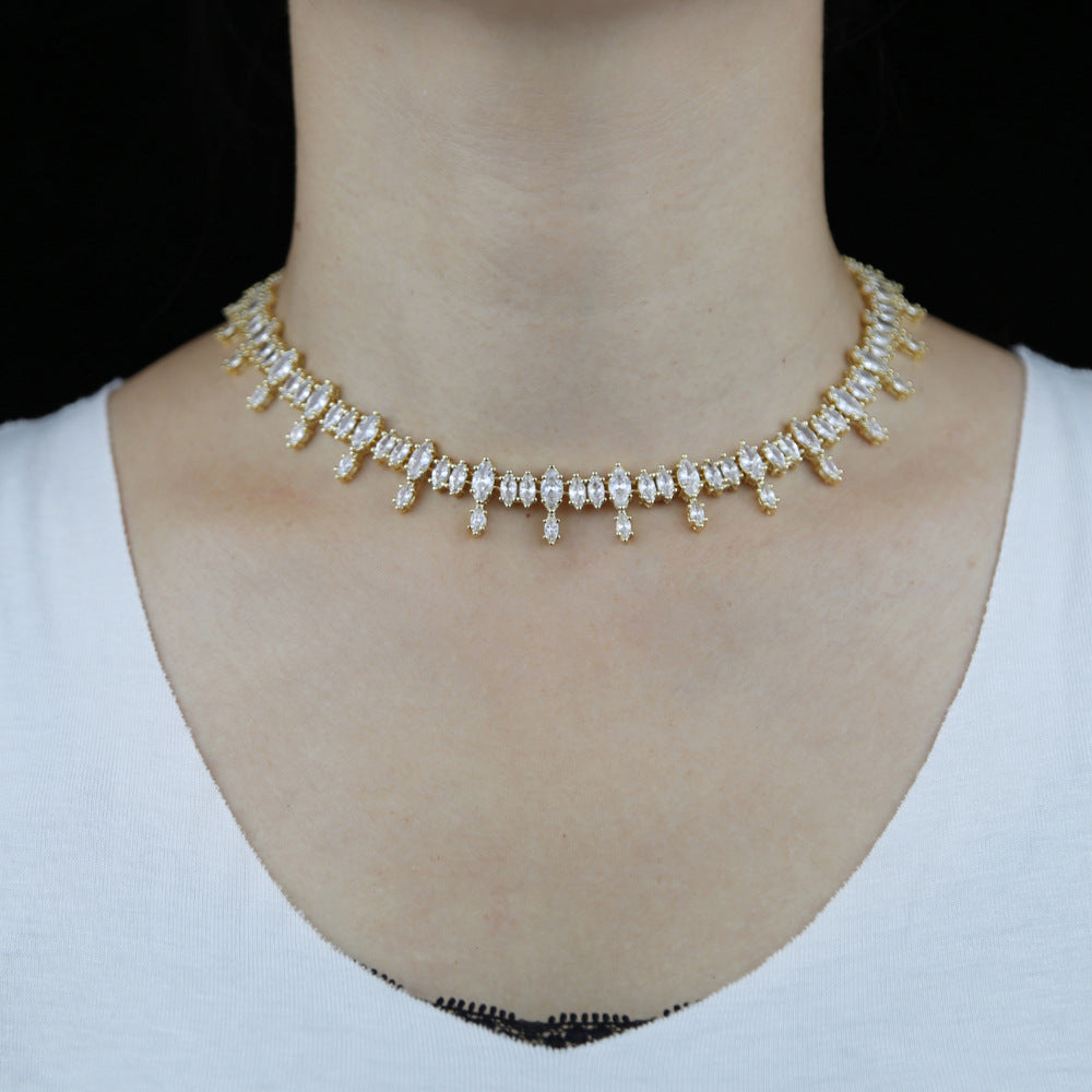 Necklace Horse Eye Zircon Tennis Chain Ladies