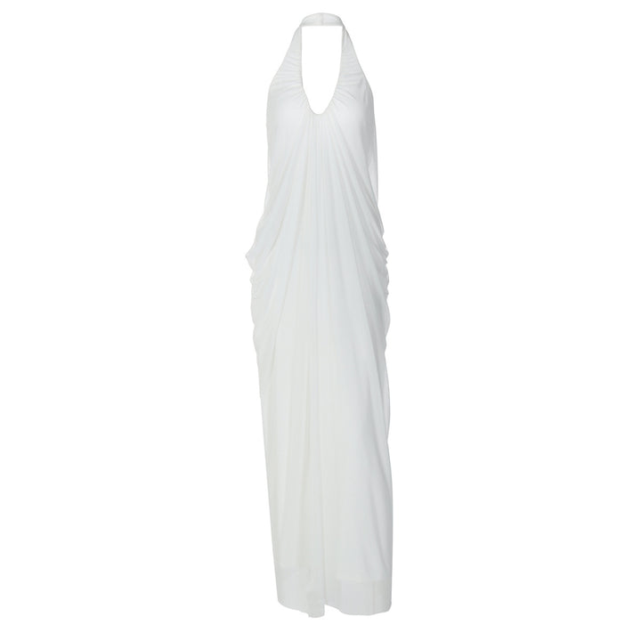 Summer Sexy Loose Backless Sleeveless Mesh Maxi Dress