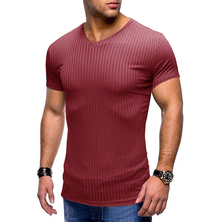 Solid Color Small V Neck European And American Men&