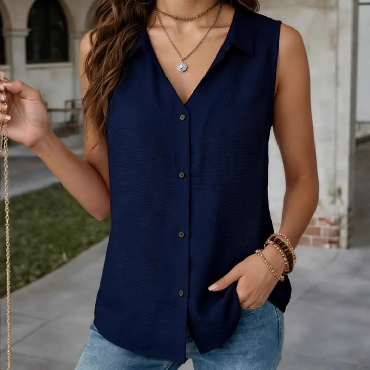 Summer V-neck Sleeveless Vest Shirt for Women