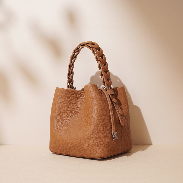 Bolso Bandolera de Piel Genuina con Textura de P Piel de Grano Superior, Nueva Colección Primavera