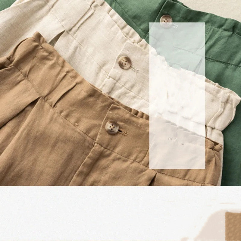 Fashion Personality Cotton Linen Thin Shorts Women