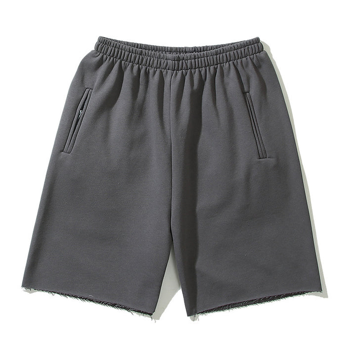 Washed High Waist Loose Midi Shorts For Men And Women