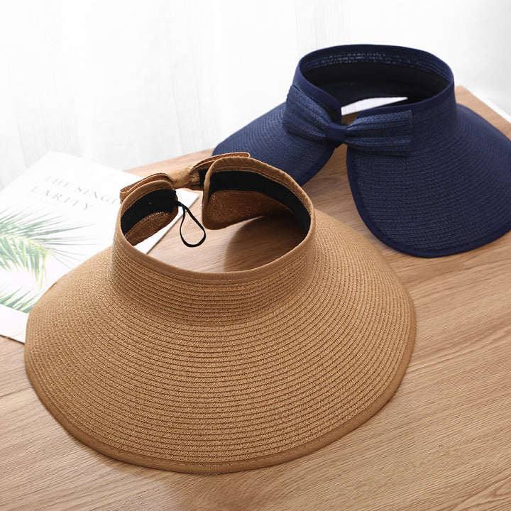 Sombrero de paja portátil plegable de verano con protección solar