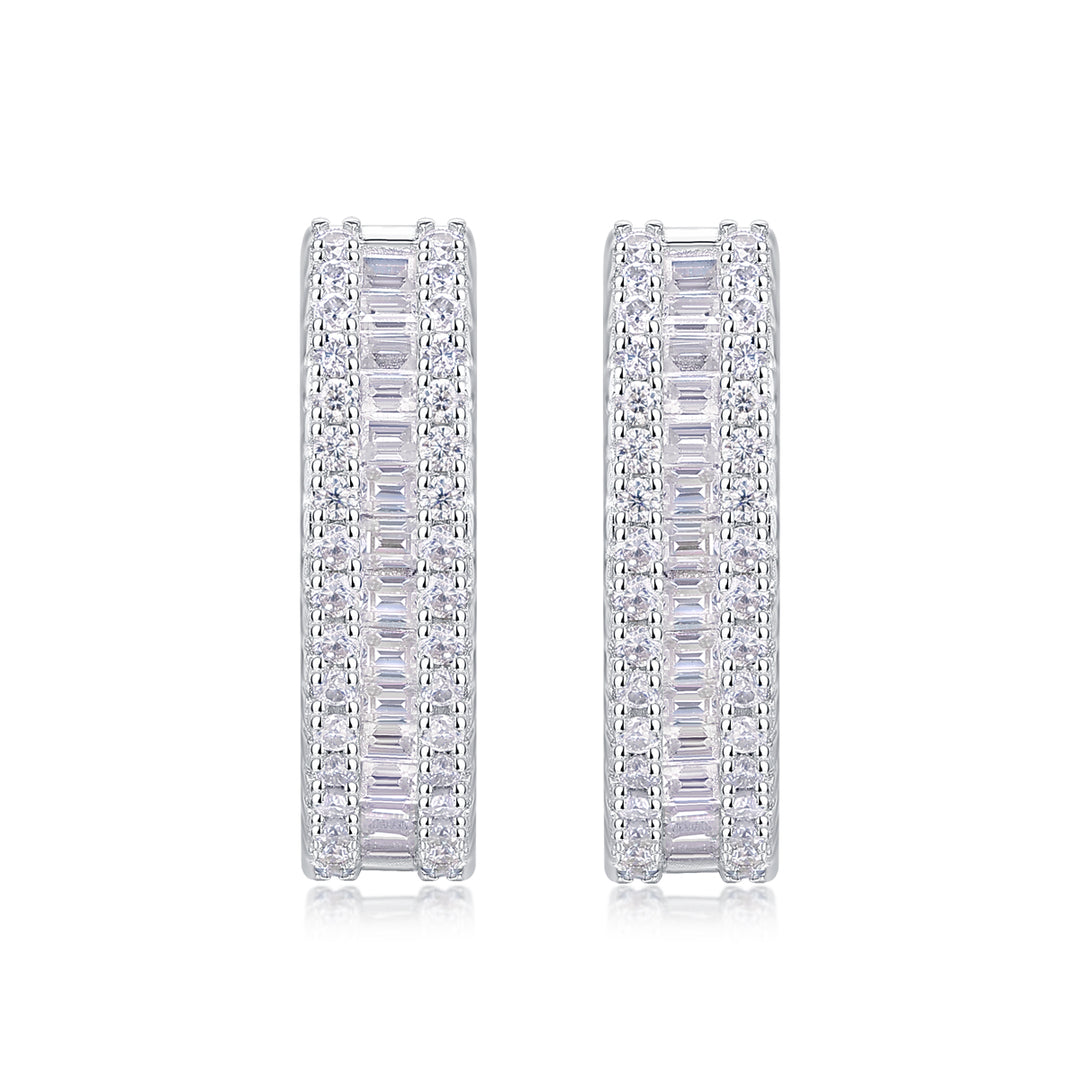 Pendientes de moissanita de alta calidad de plata 925 y platino