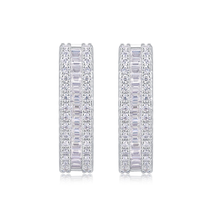 Pendientes de moissanita de alta calidad de plata 925 y platino