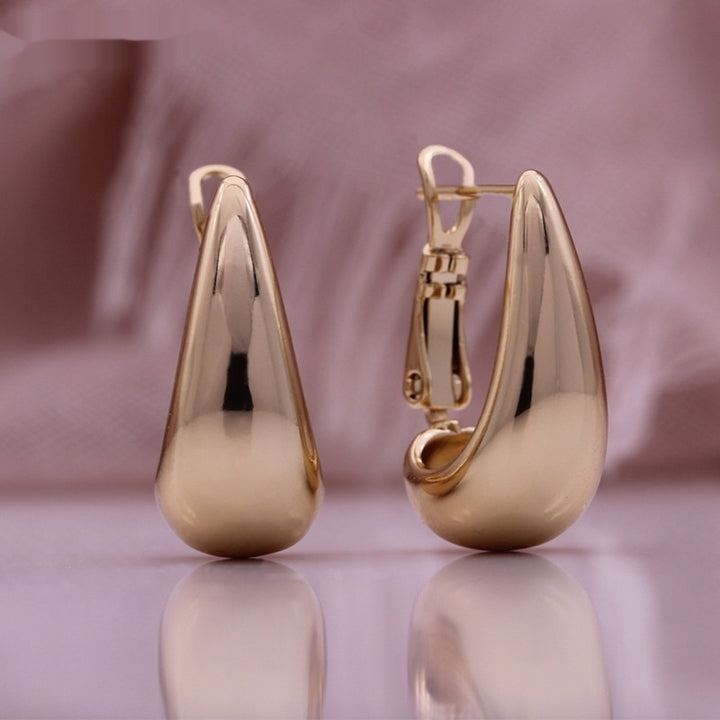 Pendientes de mujer de oro rosa 585 brillante de boutique