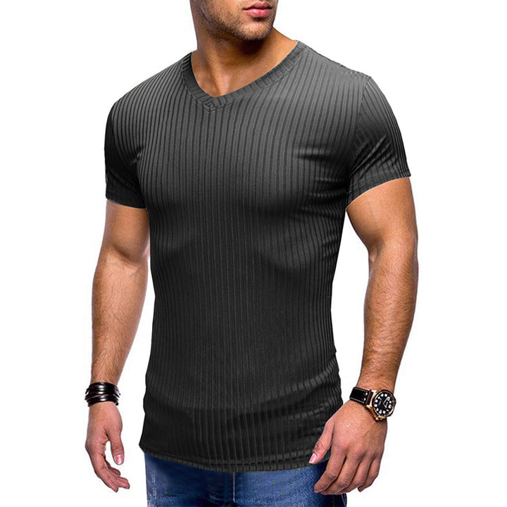 Solid Color Small V Neck European And American Men&