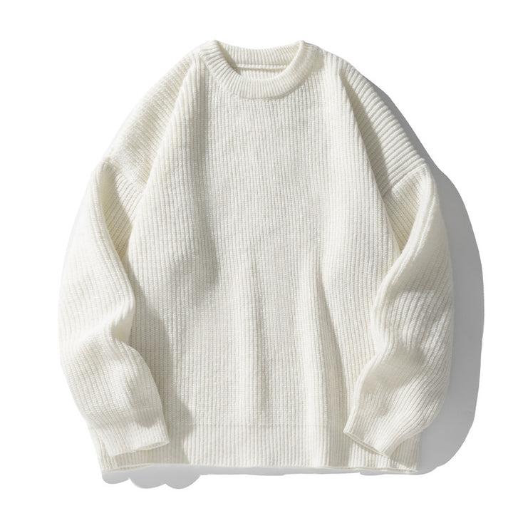 Thickened Chunky-Knit Crew-Neck Sweater For Men