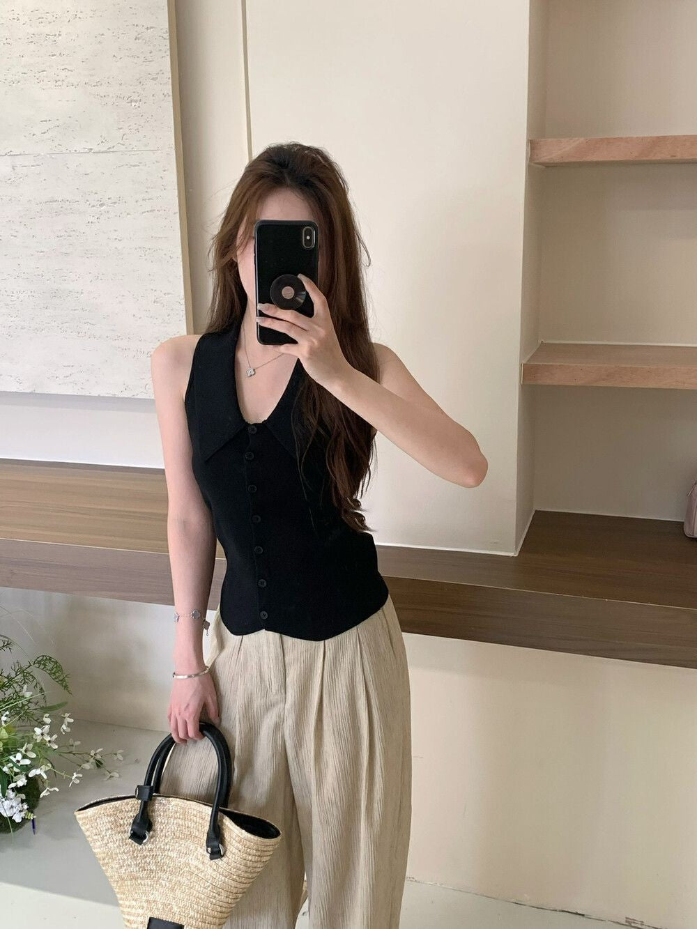 White Vest For Knitted Shirt Women