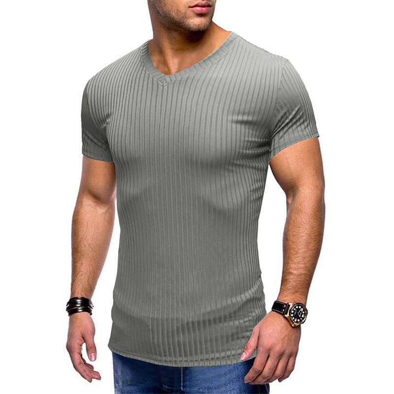 Solid Color Small V Neck European And American Men&