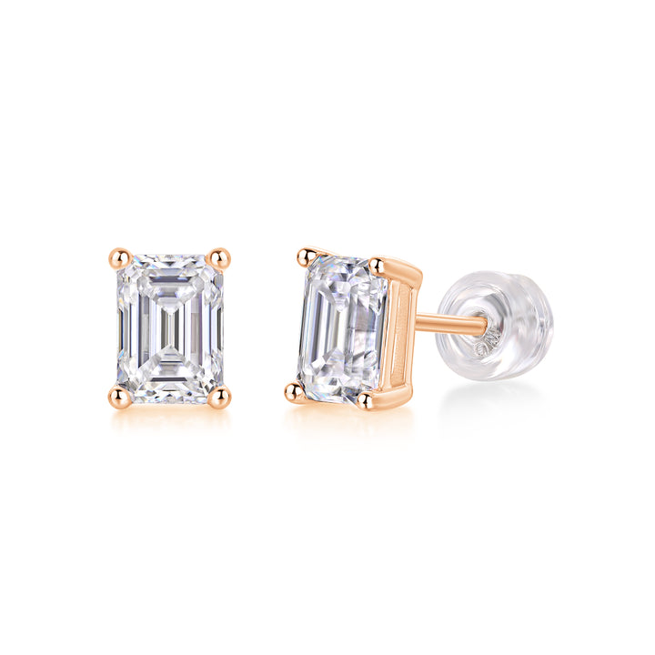 Top-quality Moissanite S925 Silver And Platinum-plated Stud Earrings.
