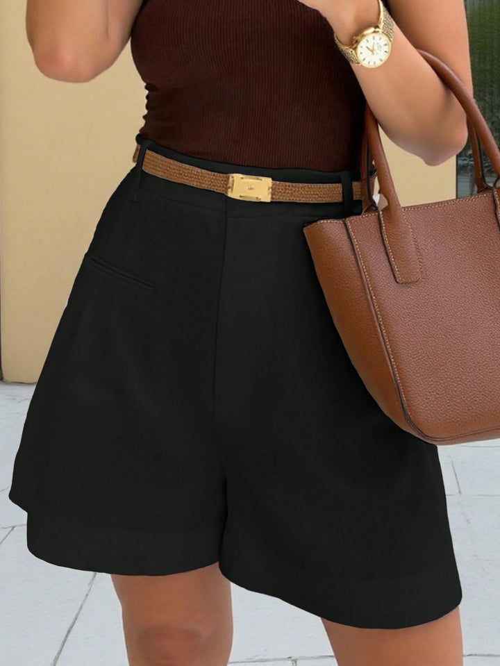 Shorts pour femmes taille haute décontractés et droits amples