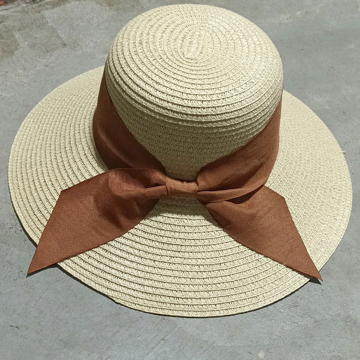 Sombrero de paja para mujer plegable parasol de playa