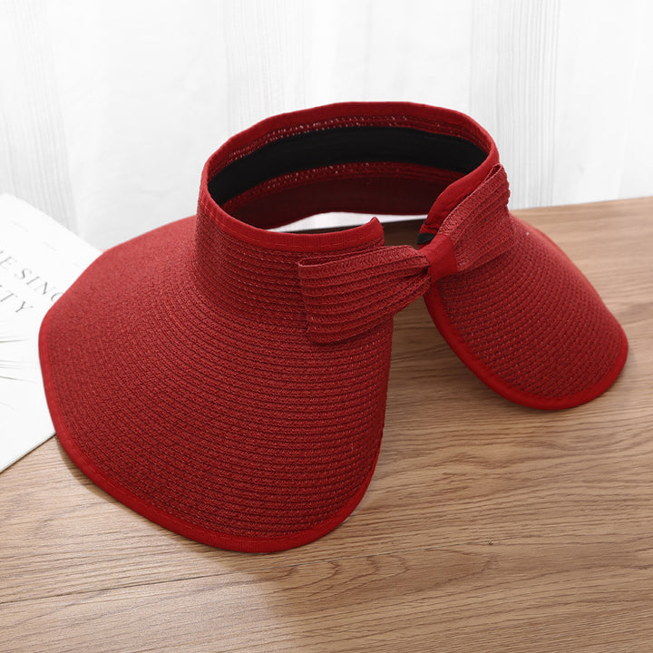 Sombrero de paja portátil plegable de verano con protección solar