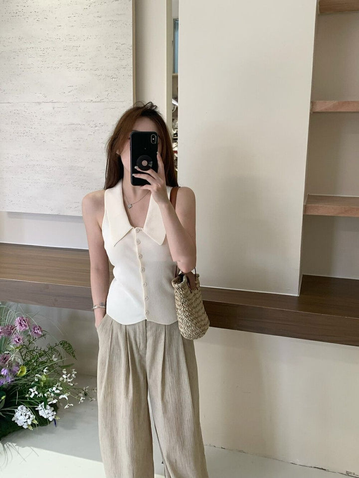 White Vest For Knitted Shirt Women