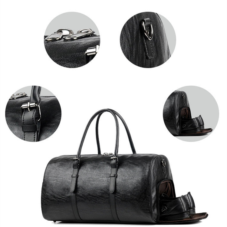 Bolso de viaje de cuero sencillo de gran capacidad
