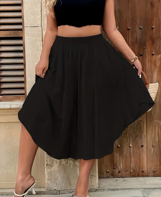 Pantalones cortos casuales de mujer de color liso de talle alto