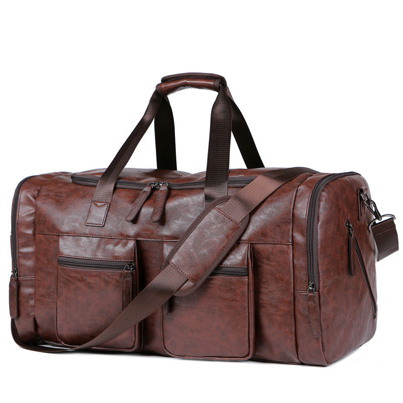 Bolsa de Viaje de Cuero Sintético de Gran Capacidad para Hombre