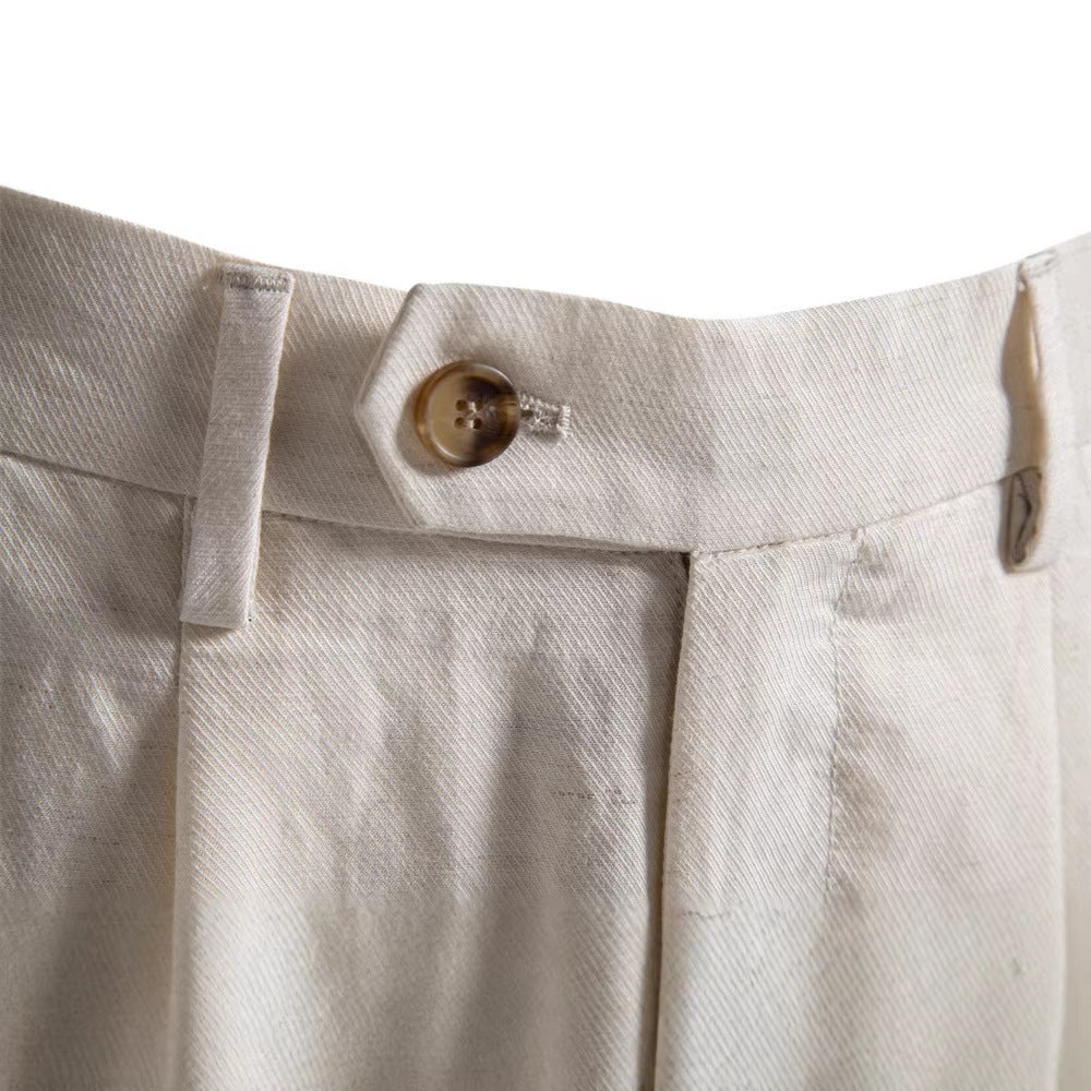 Business-Casual Lyocell Cotton Shorts Old Money Style