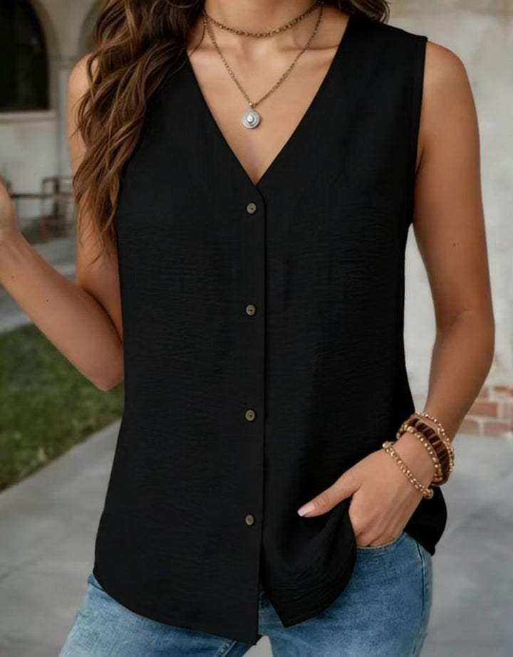 Summer V-neck Sleeveless Vest Shirt for Women