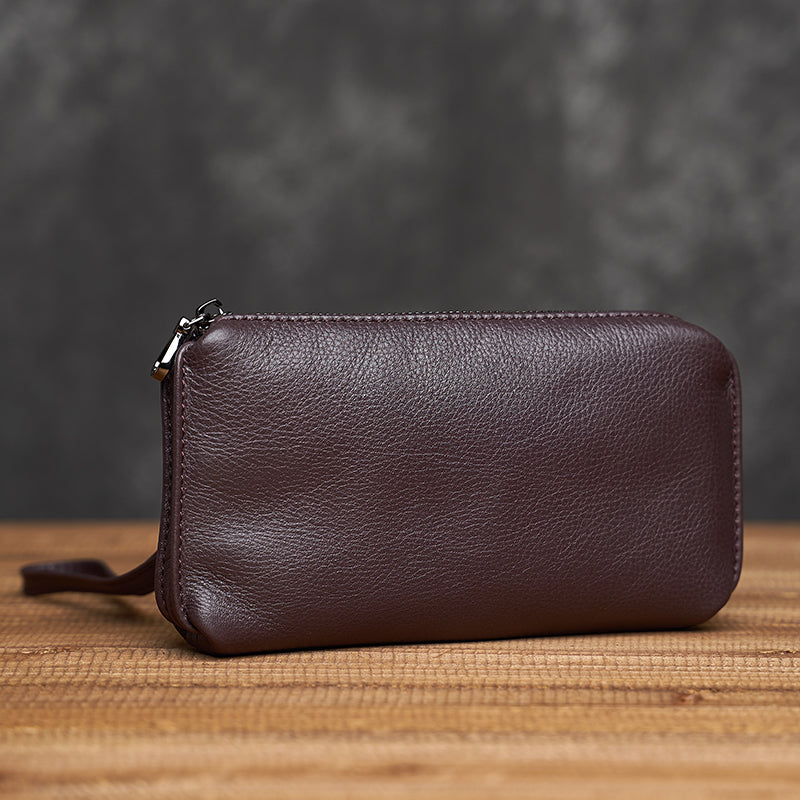 Bolso de mano de cuero para hombre