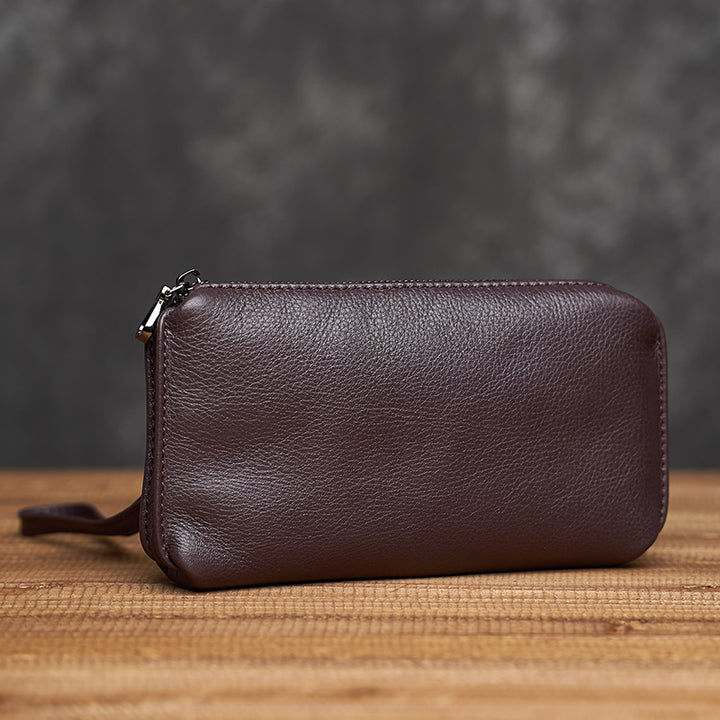 Bolso de mano de cuero para hombre