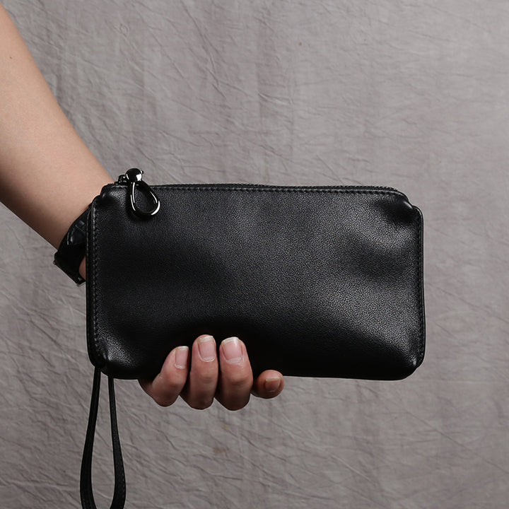 Bolso de mano de cuero para hombre