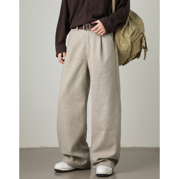 Thickened Wide-leg Pants Old-money Style Straight-leg