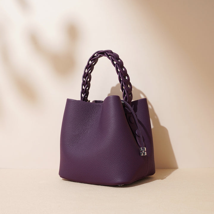 Bolso Bandolera de Piel Genuina con Textura de P Piel de Grano Superior, Nueva Colección Primavera