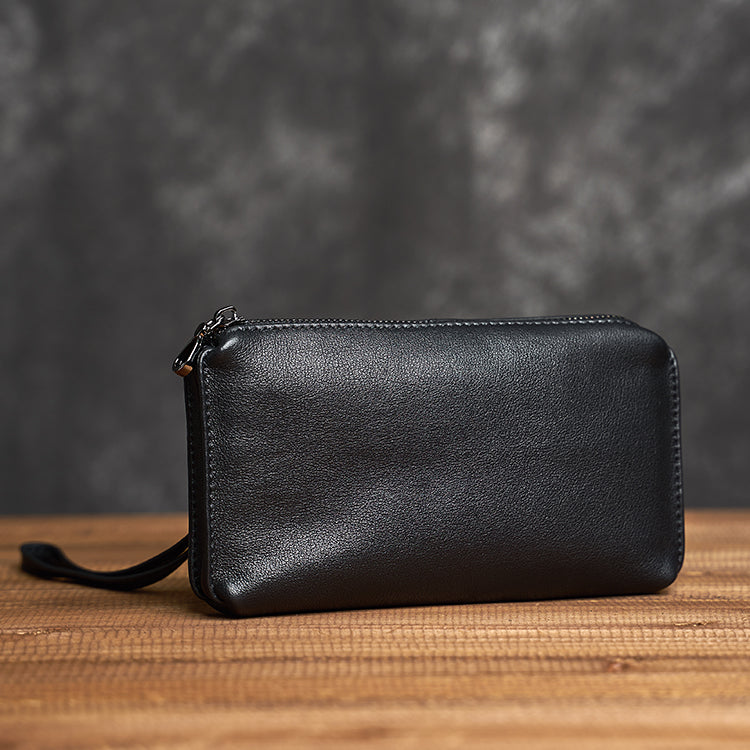 Bolso de mano de cuero para hombre