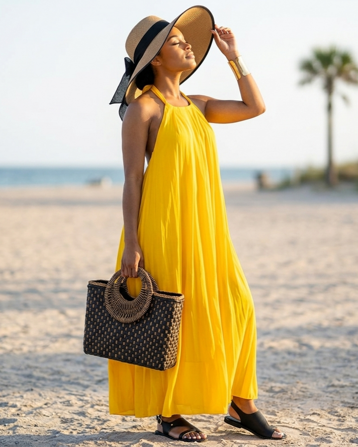 Strap Bohemian Candy-Colored Womens Dress